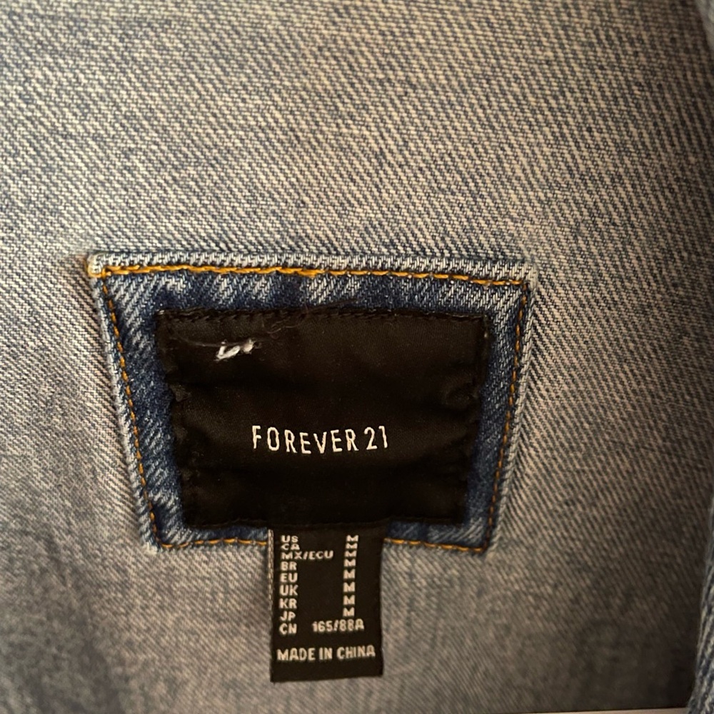 Forever 21 Blue Denim Moto Jacket - Picture 3 of 4
